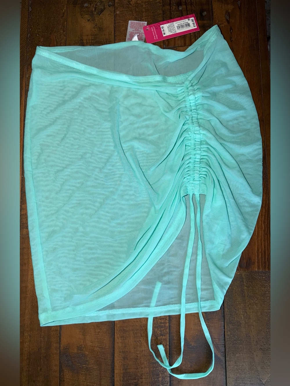 Target Mint Green Sheer Ruched Swim Coverup Skirt